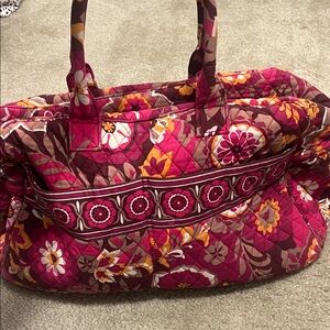 Vera Bradley Pink and Brown Floral Tote